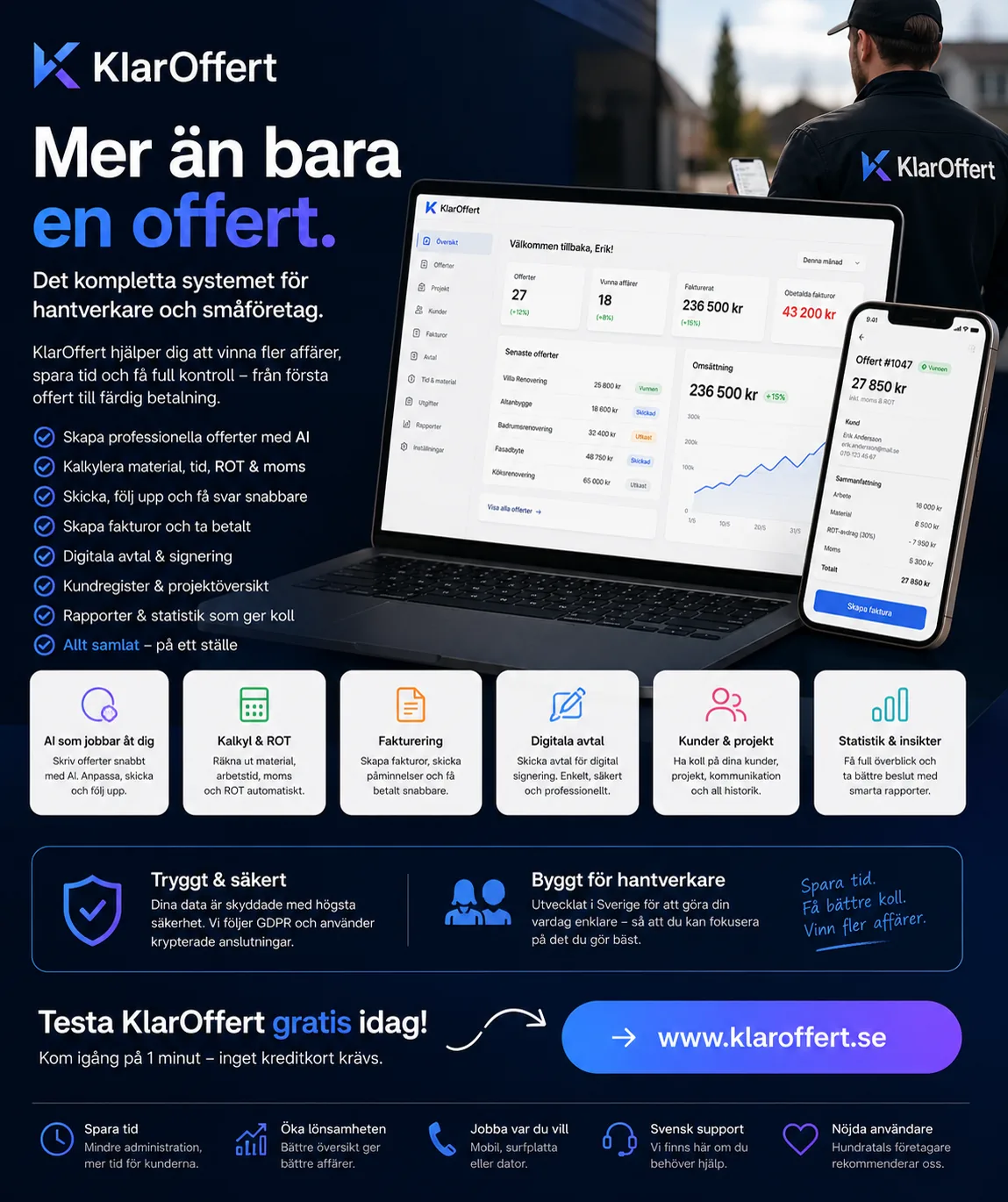 KlarOffert — webbapp
